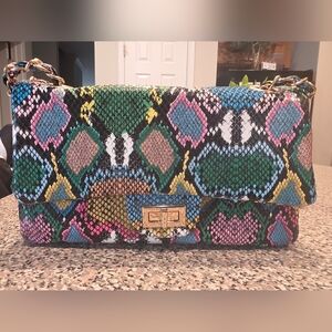 Fashion Nova Multicolor Snake Print Bag